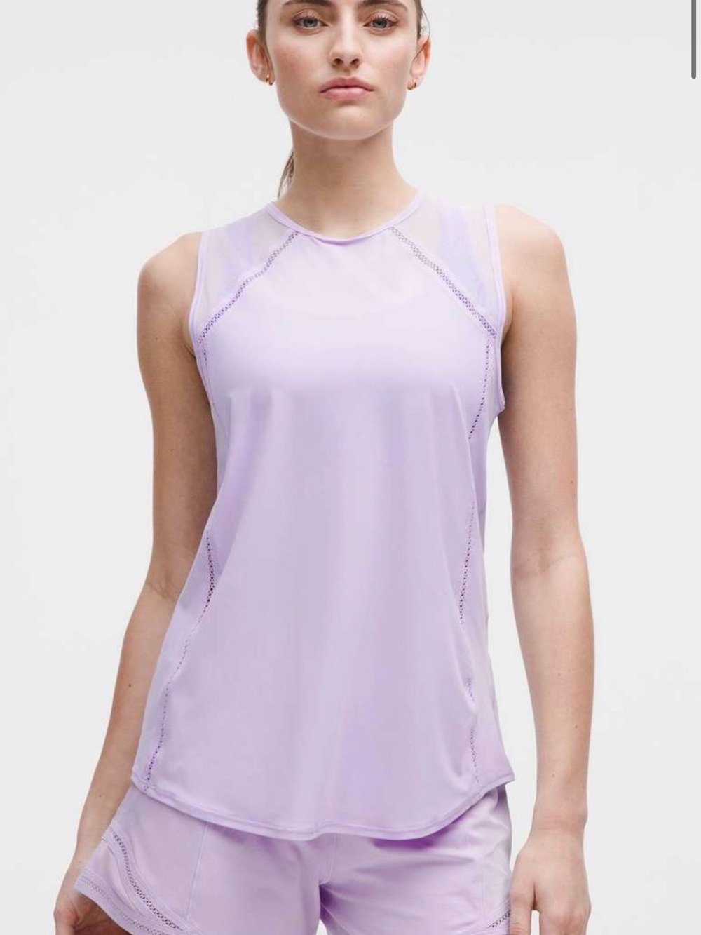 Lululemon Sculpt Tank Top Lace Trim in Lavender Frost